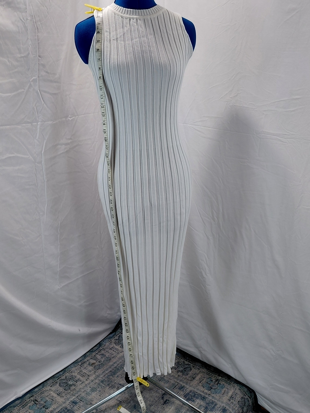 Commense White Ribbed Sleeveless Maxi - Picture 8 of 15